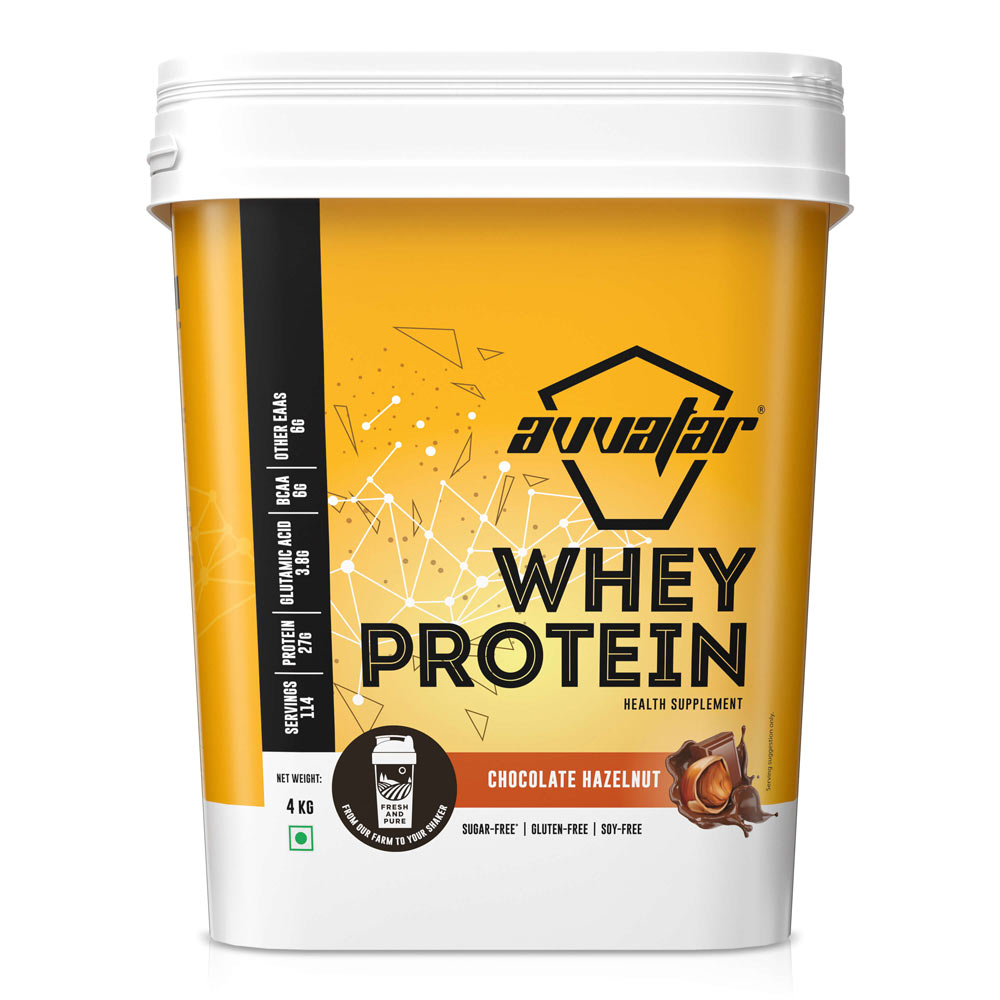 Avvatar's chocolate hazelnut flavor is the best-selling whey protein in india. Best quality 4kg protein powder having rich, creamy, nutrient-dense. Order now!